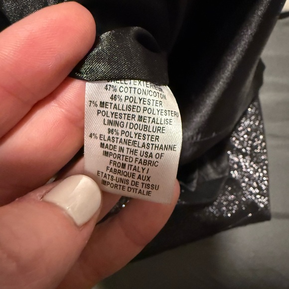 NWT Milly Tie Mod Dress Black Silver Metallic Bow Sleeve size 6 - Picture 7 of 7